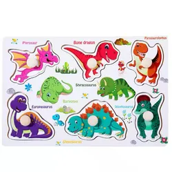 Dinosaur Friends Wooden Puzzle Board