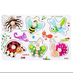 Insect Friends Wooden Puzzle Board