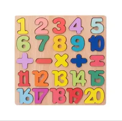 Wooden Numbers and Math Symbols Puzzle